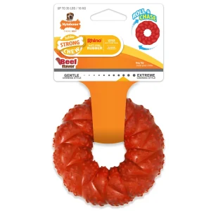 Nylabone Strong Chew Braided Dog Ring Chew Toy, Beef, Medium/Wolf Up To 35 Lbs