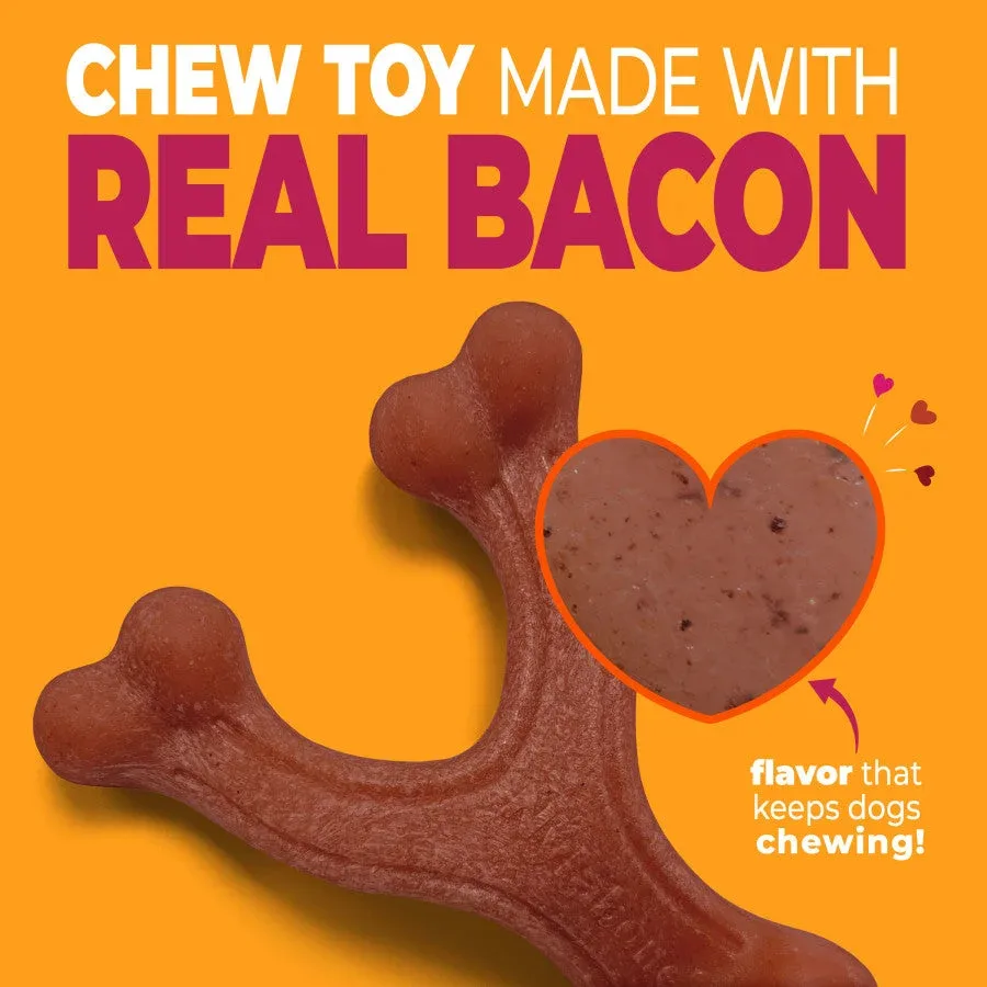 Nylabone Strong Chew Wishbone Dog Chew Toy Bacon Small - Image 2
