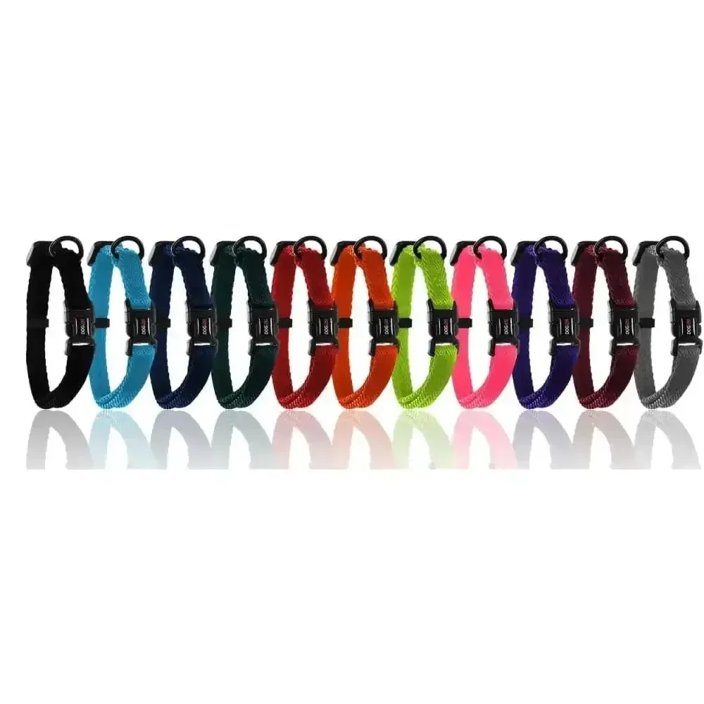 Nylon Flat Dog Collar Adjustable Pet Collars for Puppy Small Medium Large Dogs