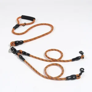 Nylon Weave Three Heads One Drag Three Dog Leash Round Rope Pet Traction Belt Dog Chain Strong Safety Dog Lead
