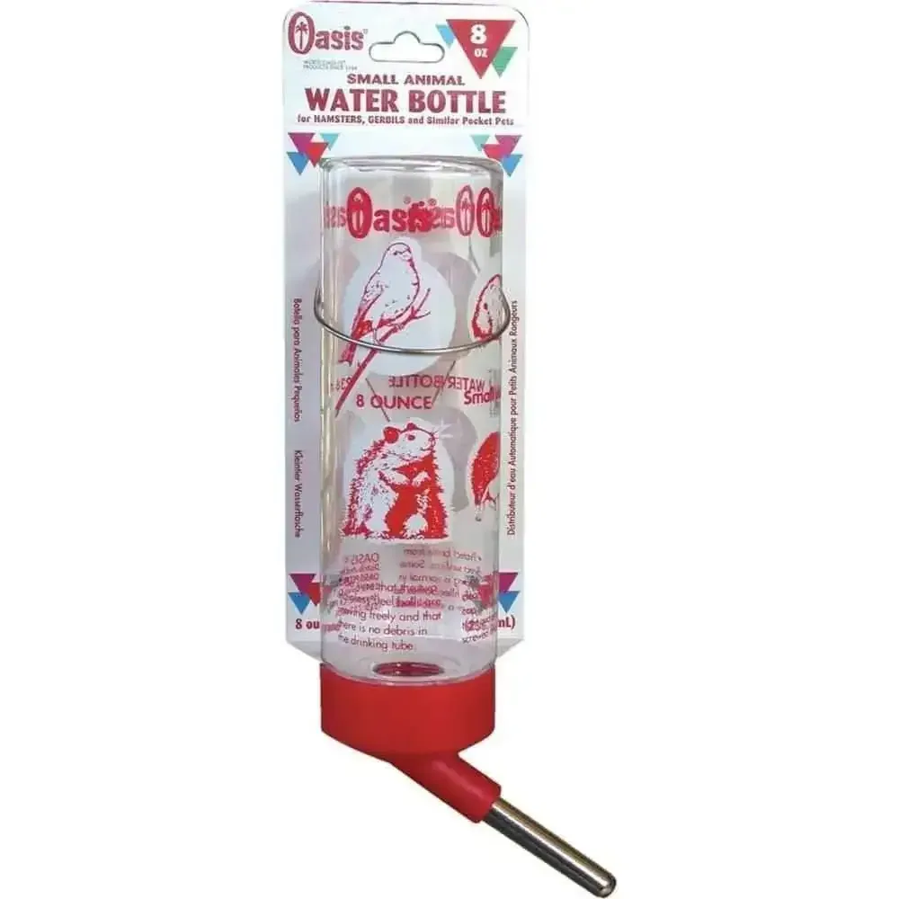 Oasis Crystal Clear Water Bottle for Small Animals Clear 8 oz