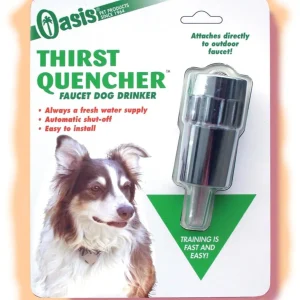 Oasis Thirst Quencher Faucet Dog Drinker Silver 1ea
