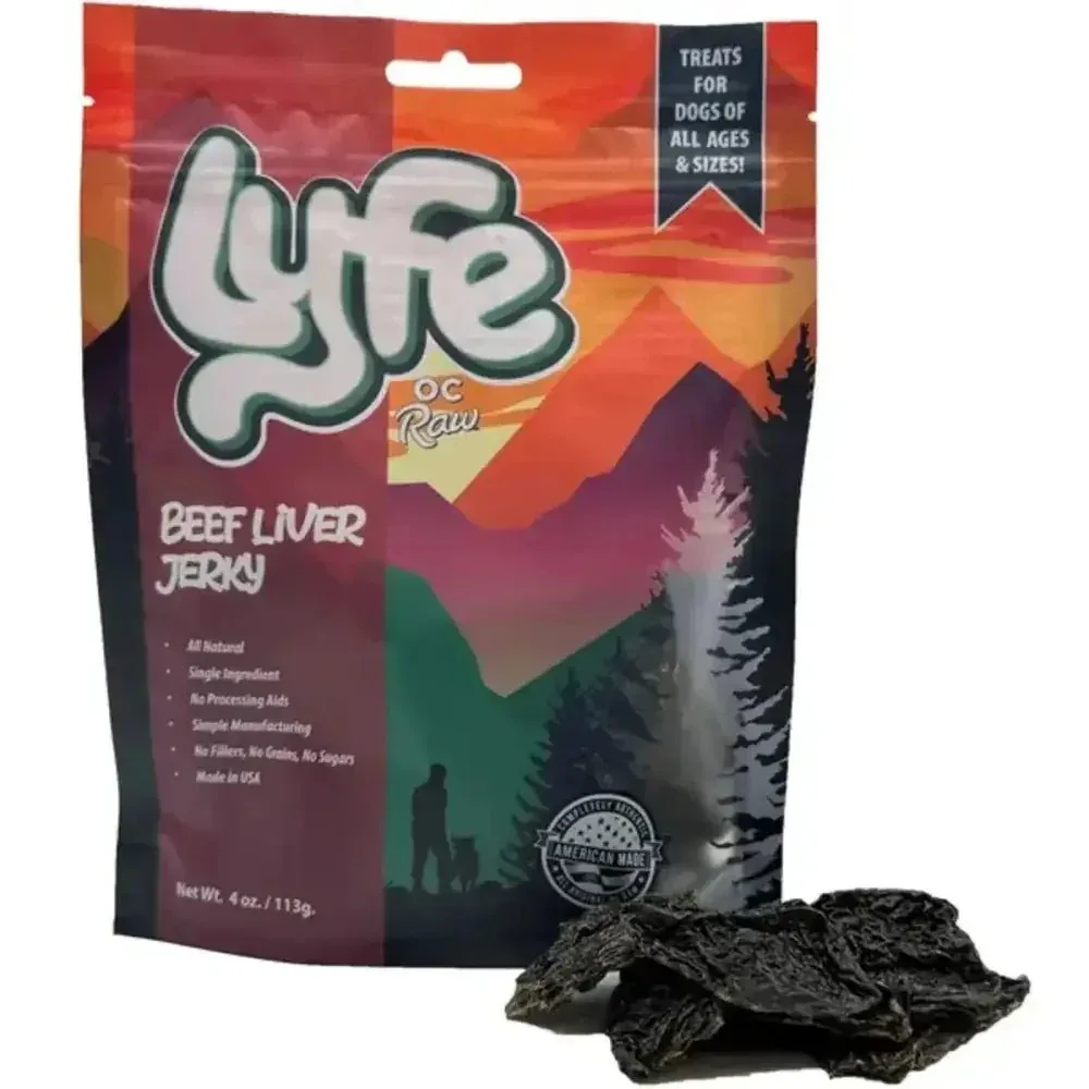 OC Lyfe Beef Liver Jerky for Dogs 4oz