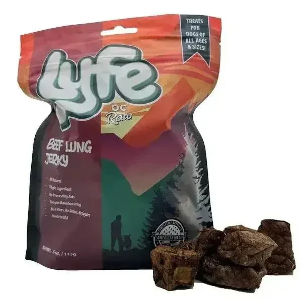 OC Lyfe Beef Lung Jerky for Dogs 4oz