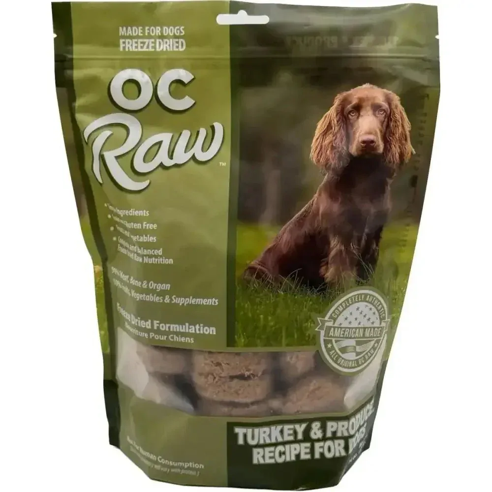 OC Raw Freeze Dried Meaty Rox Turkey & Produce Sliders Dog Food 14oz