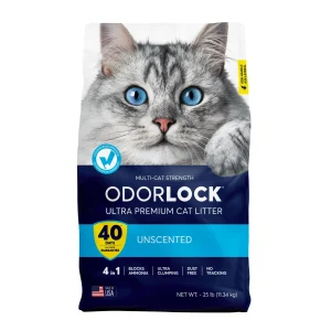 OdorLock Unscented Clumping Clay Cat Litter - 25Lb