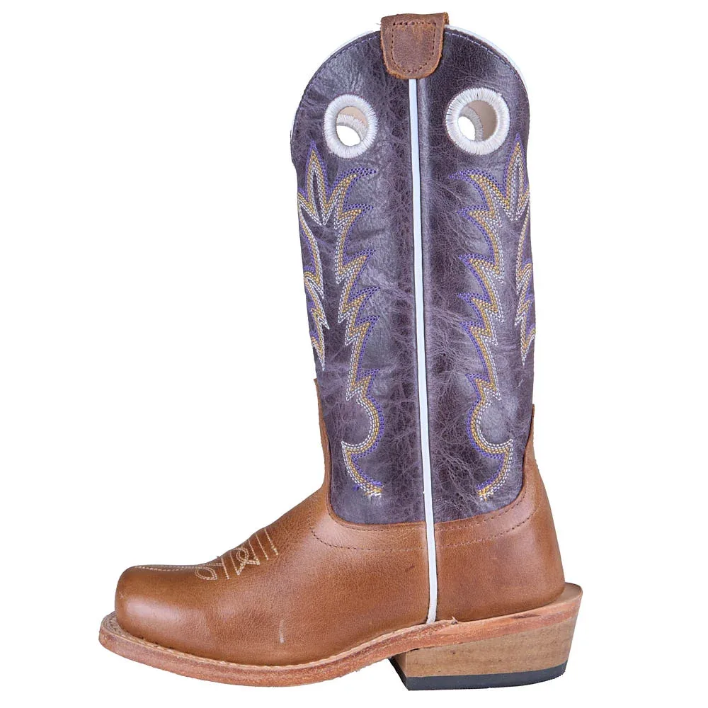 Old West Kid's Light Brown Vamp Burnt Lilac Top Boot - Image 2