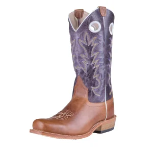 Old West Youth Light Brown Vamp Burnt Lilac Top Boot