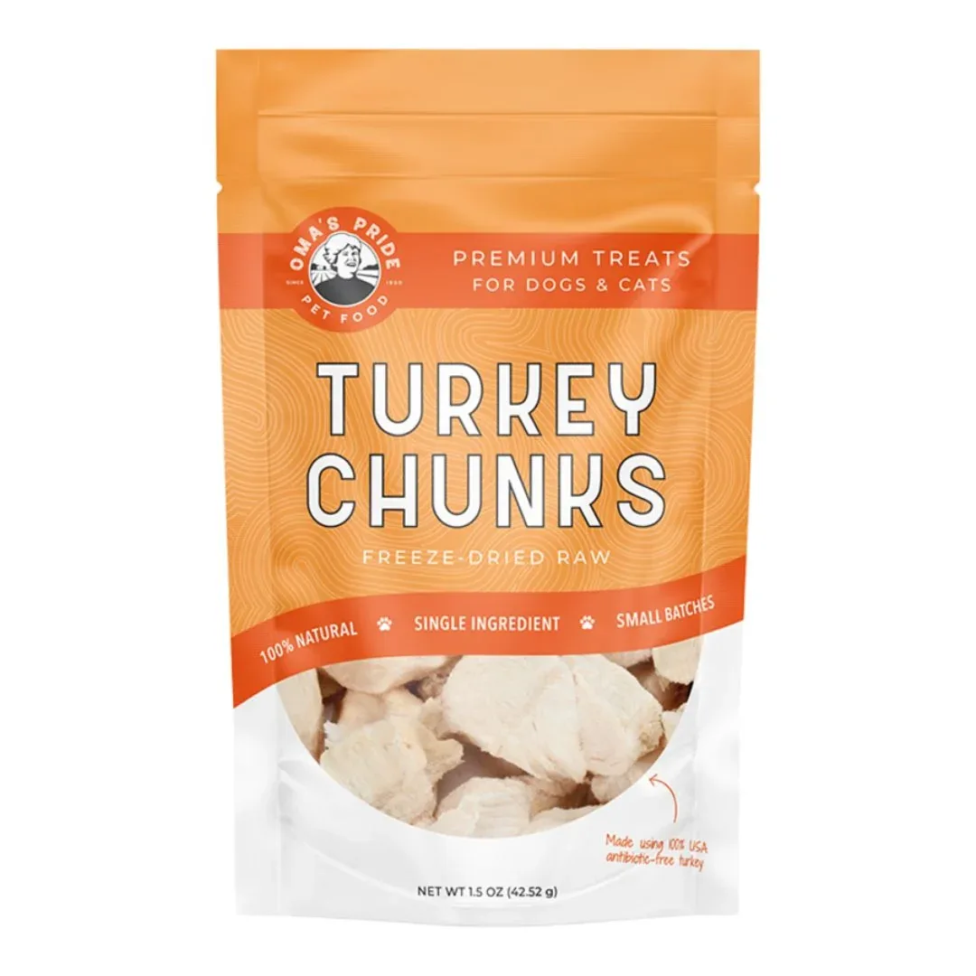 Oma's Pride Freeze Dried Turkey Breast Chunks, 1.5 oz