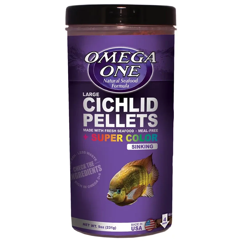 Omega One Super Color Cichlid Large, Sinking Pellets 9 oz.