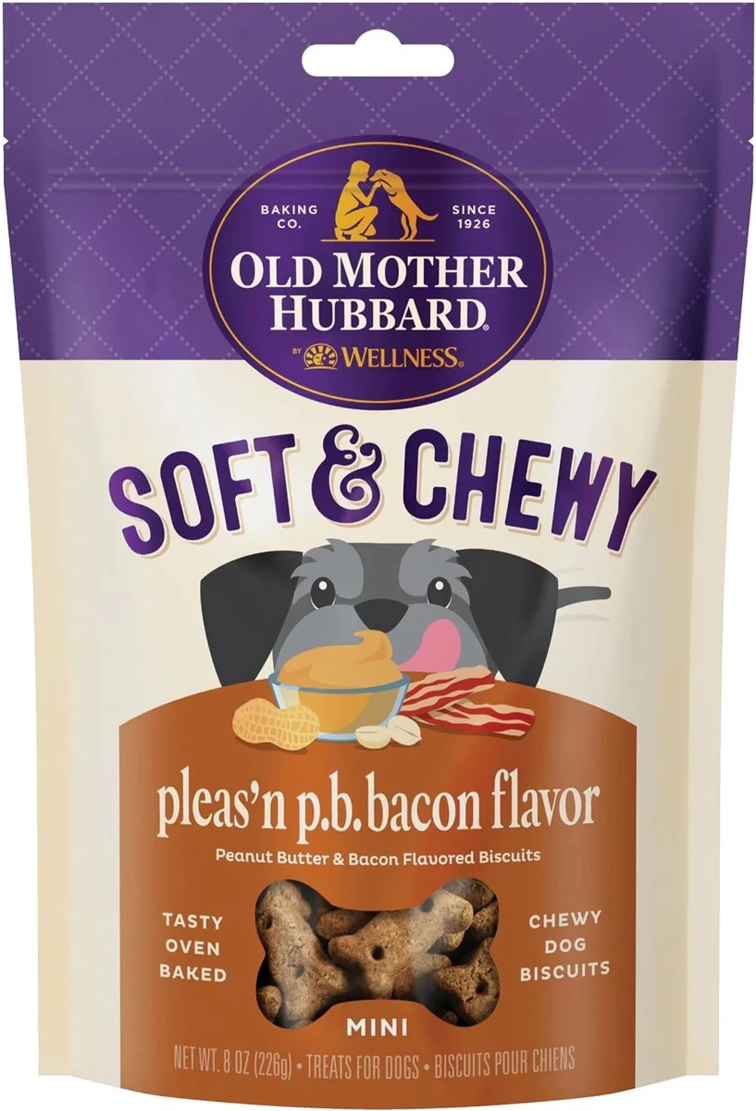 Omh Mini Soft Tasty Pnutbutter Bacon 8oz. Chewy Biscuits