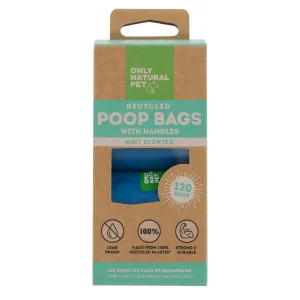 Only Natural Pet® Blue Recycled Poop Bags with Handles - Extra Thick - Blue