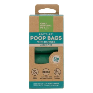 Only Natural Pet® Recycled Poop Bags with Handles - Extra Thick - Green