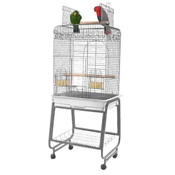Open FlatTop with Plastic Base Bird Cage 22"x18"x62"