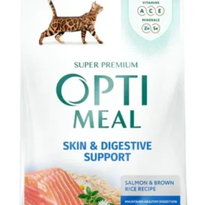 Optimeal Skin & Digestive Support Salmon & Brown Rice Recipe Adult Cat Dry Food