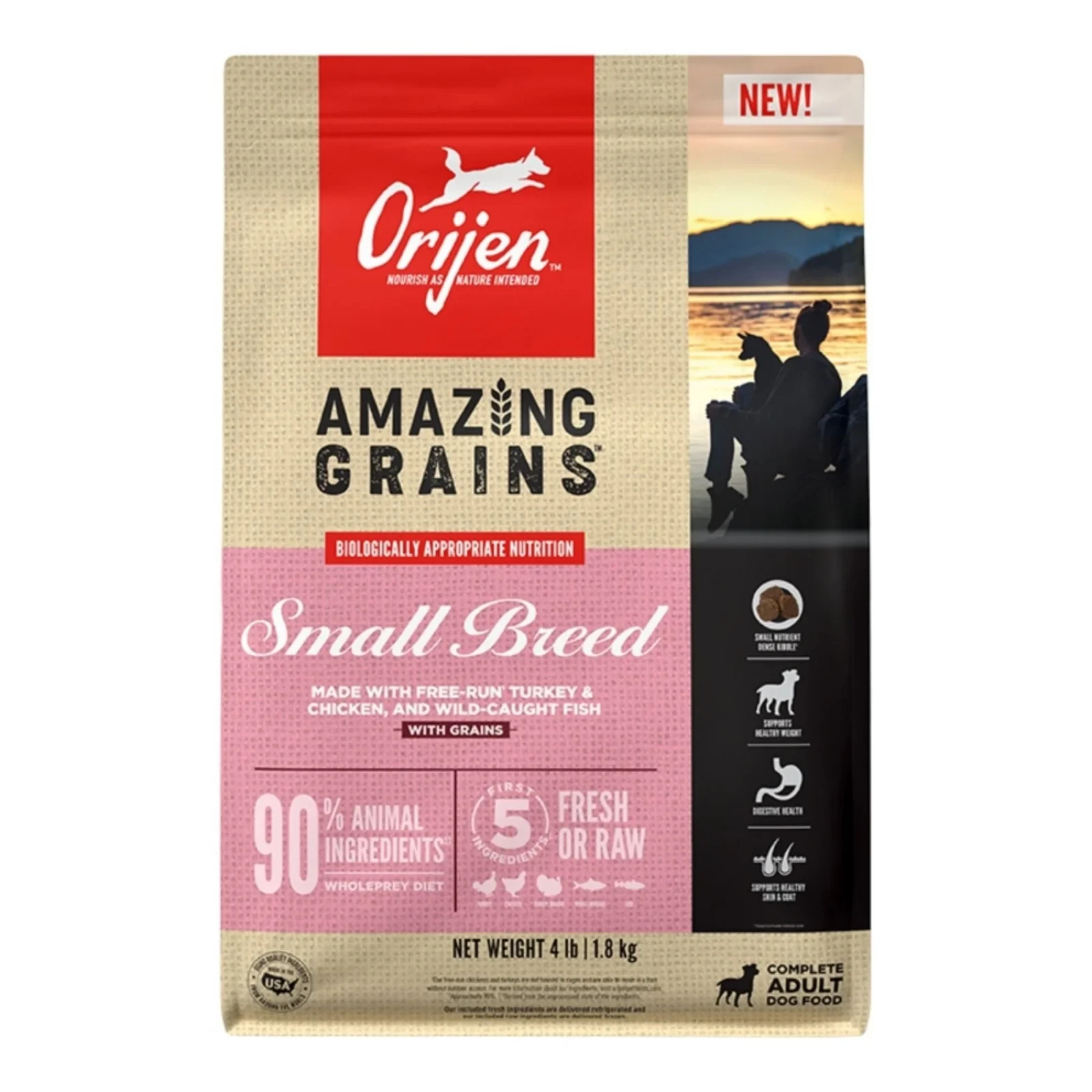 Orijen Amazing Grains Small Breed Dry Dog Food, 4 Lbs