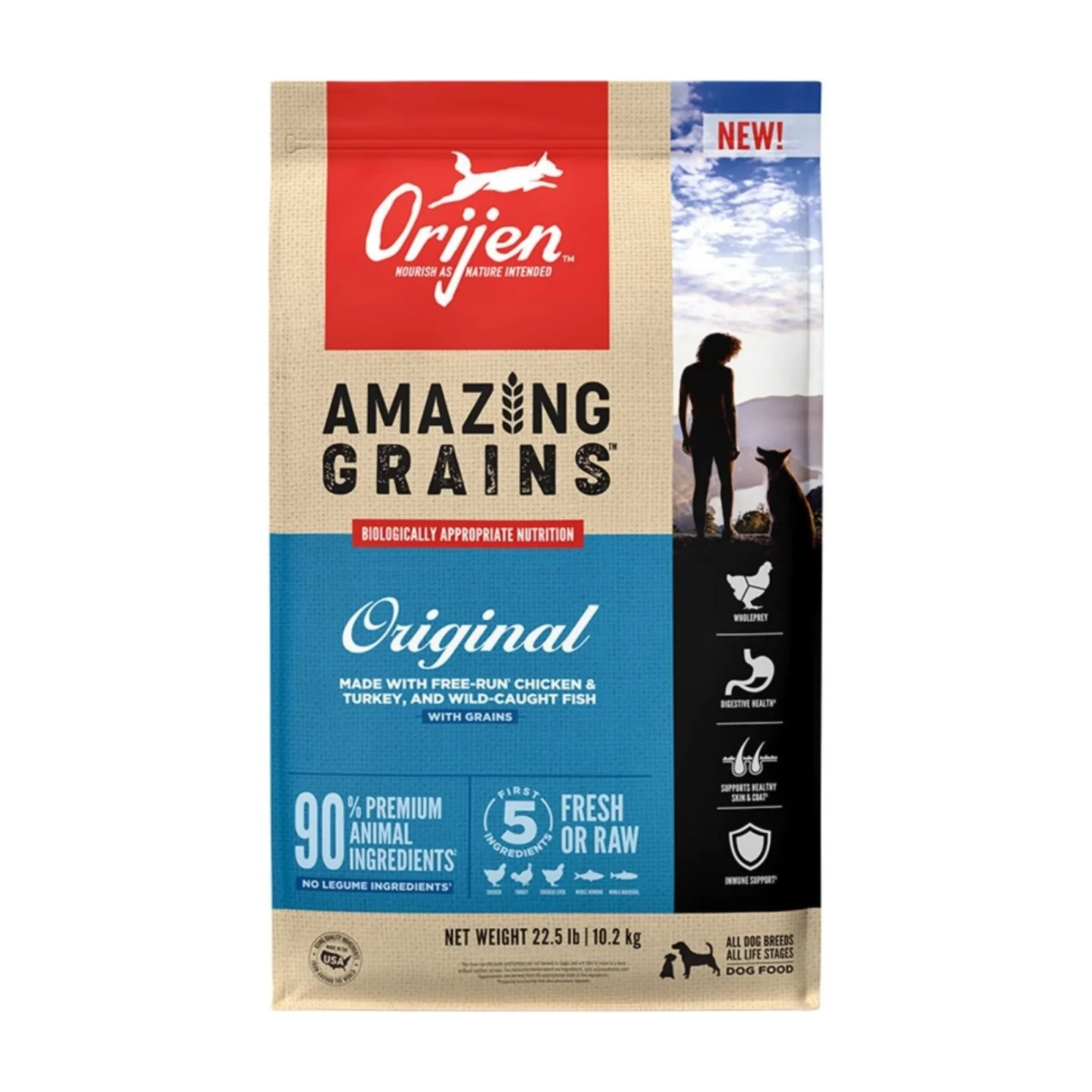 Orijen Dog Amazing Grains Original, 22.5lb