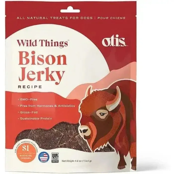 OTIS Wild Things Grass-Fed Bison Jerky Dog Treats 4oz