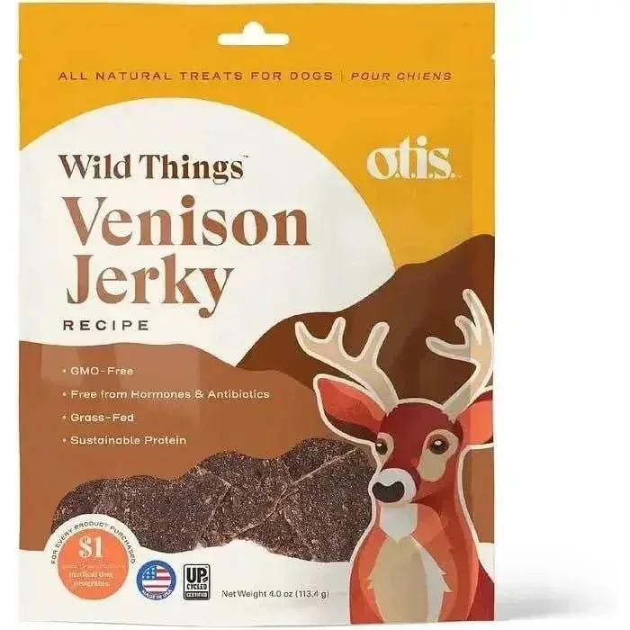 OTIS Wild Things Grass-Fed Venison Jerky Dog Treats 4oz