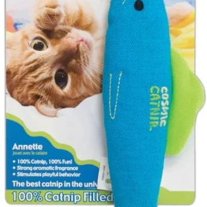 OurPets 100% Catnip Filled Fish 'Annette' Cat Toy Blue 1ea