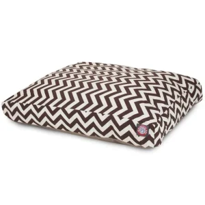 Outdoor Chocolate Chevron Rectangle Pet Bed