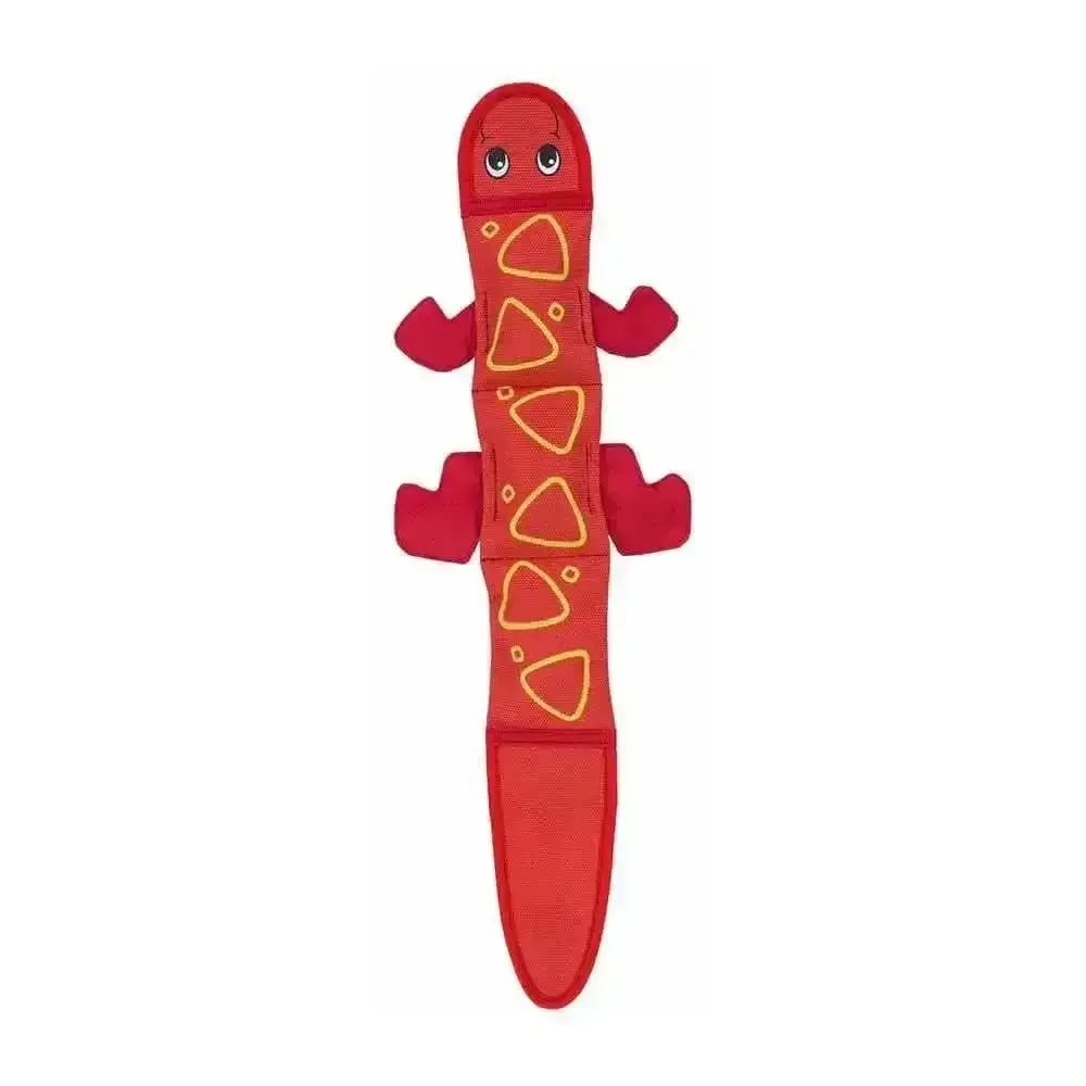 Outward Hound Fire Biterz Lizard Dog Toys Red Color Large