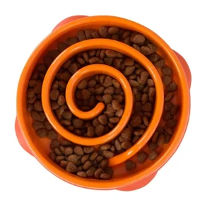 Outward Hound Fun Feeder Slo-Dog Bowl, Orange Small