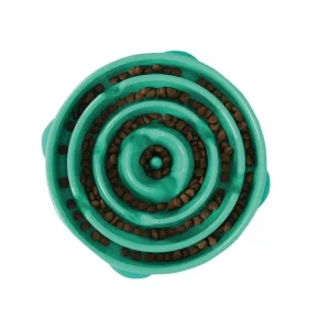 Outward Hound Fun Feeder Slo Dog Bowl, Turquoise, LG