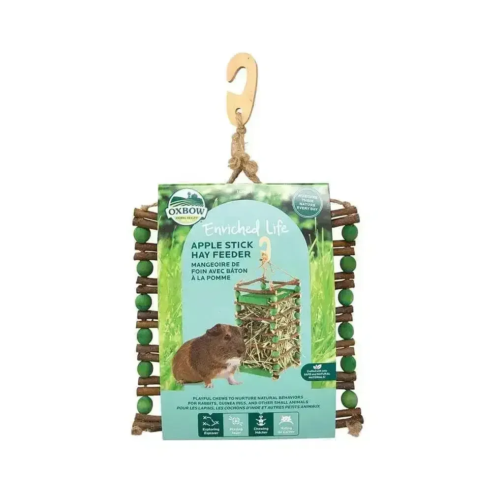 Oxbow Apple Stick Hay Feeder for Small Animals - Enriched Life Collection