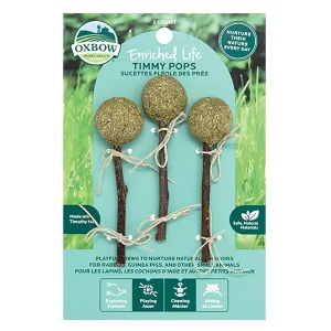 Oxbow Enriched Life Timmy Pops 3 Count Small Pet Timothy Hay Chew Treats
