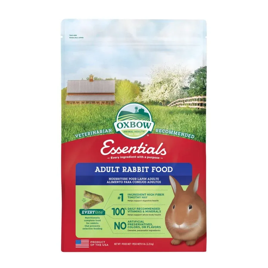 Oxbow Essentials Adult Rabbit Food - Timothy Hay Pellets for Digestive Health