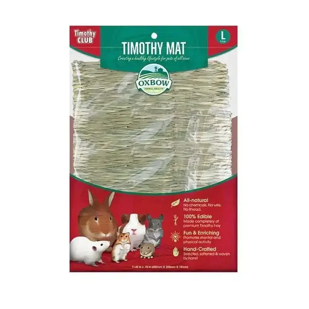 Oxbow Timothy Hay Mat - Hand-Woven Edible Bed for Rabbits, Guinea Pigs & Chinchillas