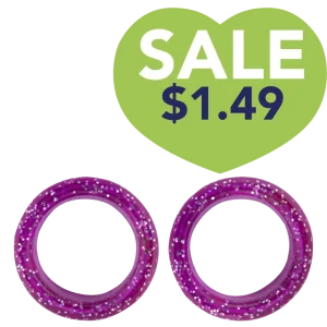Pack of 2 Premium Scissor Finger Ring Inserts in Magenta Sparkles by PetStore.Direct