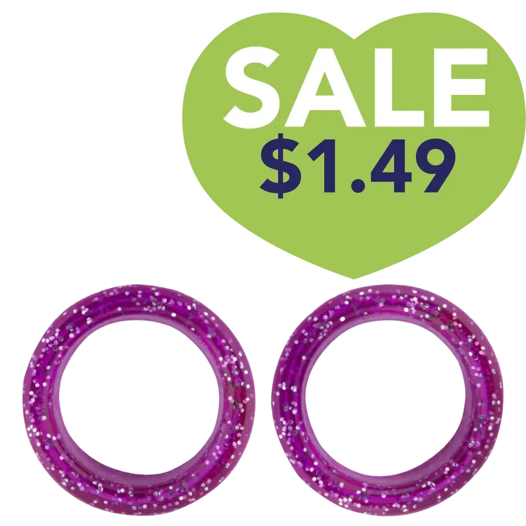 Pack of 2 Premium Scissor Finger Ring Inserts in Magenta Sparkles by PetStore.Direct