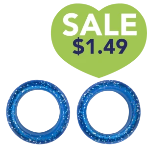Pack of 2 Premium Scissor Finger Ring Inserts in Navy Sparkles by PetStore.Direct