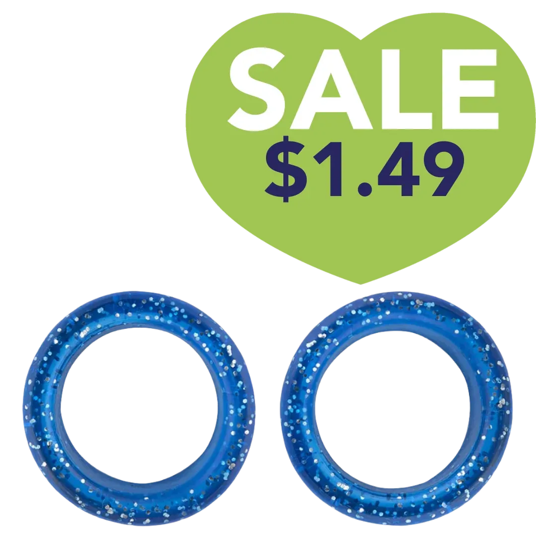 Pack of 2 Premium Scissor Finger Ring Inserts in Navy Sparkles by PetStore.Direct