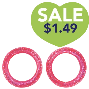 Pack of 2 Premium Scissor Finger Ring Inserts in Pink Sparkles by PetStore.Direct
