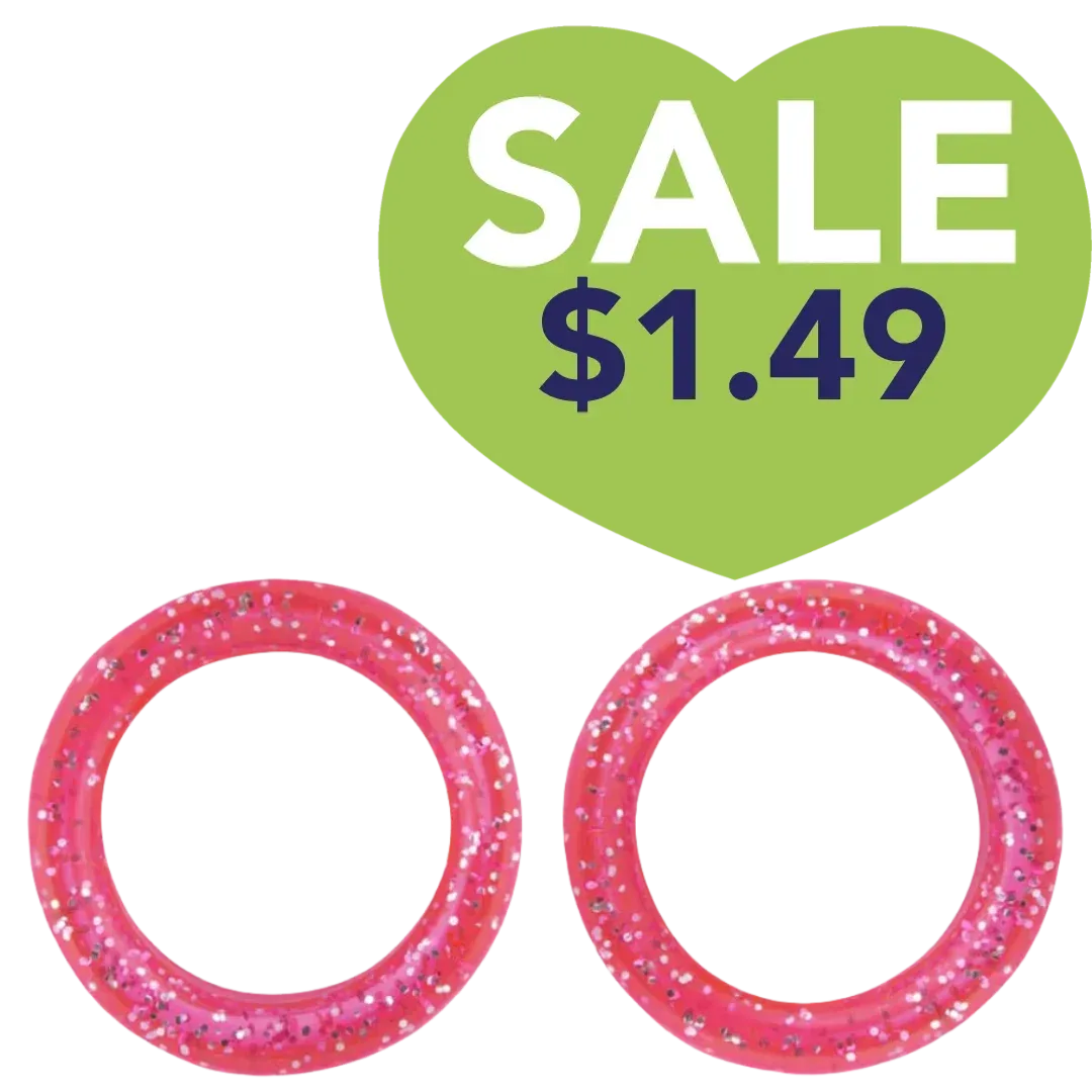 Pack of 2 Premium Scissor Finger Ring Inserts in Pink Sparkles by PetStore.Direct
