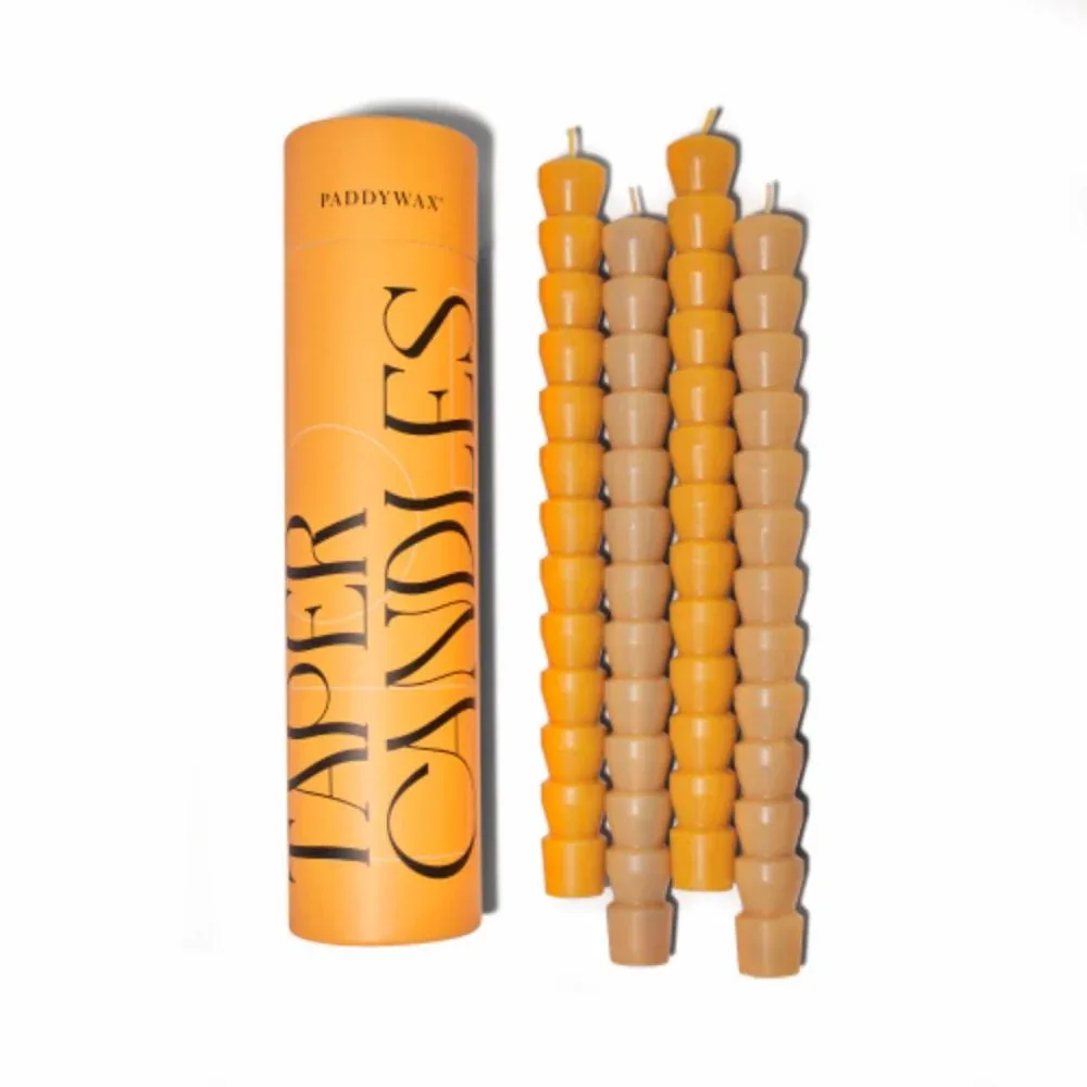 Paddywax 4 Piece Burnt Orange and Peach Taper Candles