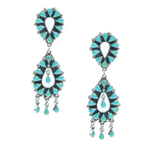 Paige Wallace Turquoise Tear Chandelier Earrings