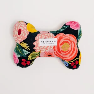 Painted Peonies Midnight Dog Squeaky Toy (FINAL SALE)