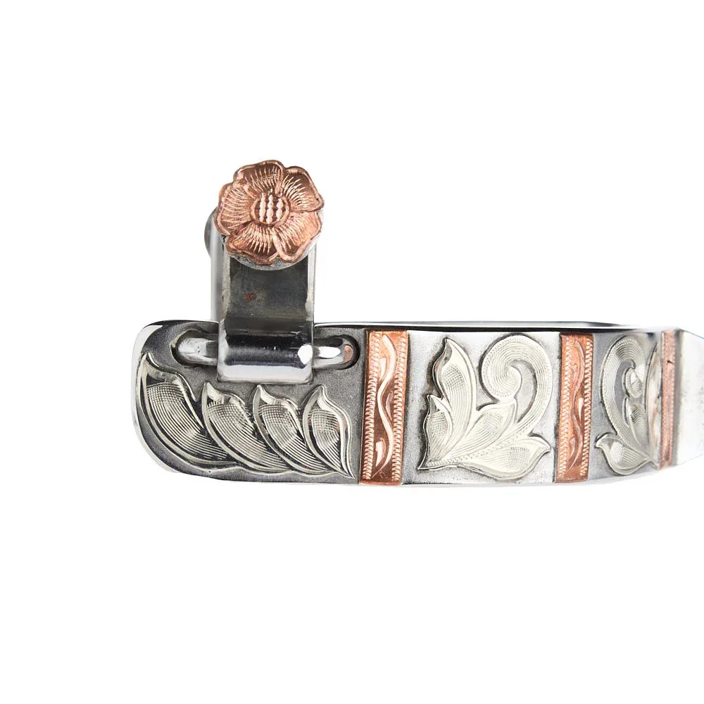 Palmer Bits Spurs 1in Silver Mounted Copper Spurs - Image 2