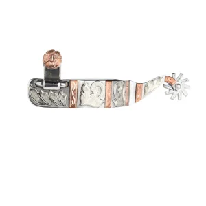 Palmer Bits Spurs 1in Silver Mounted Copper Spurs
