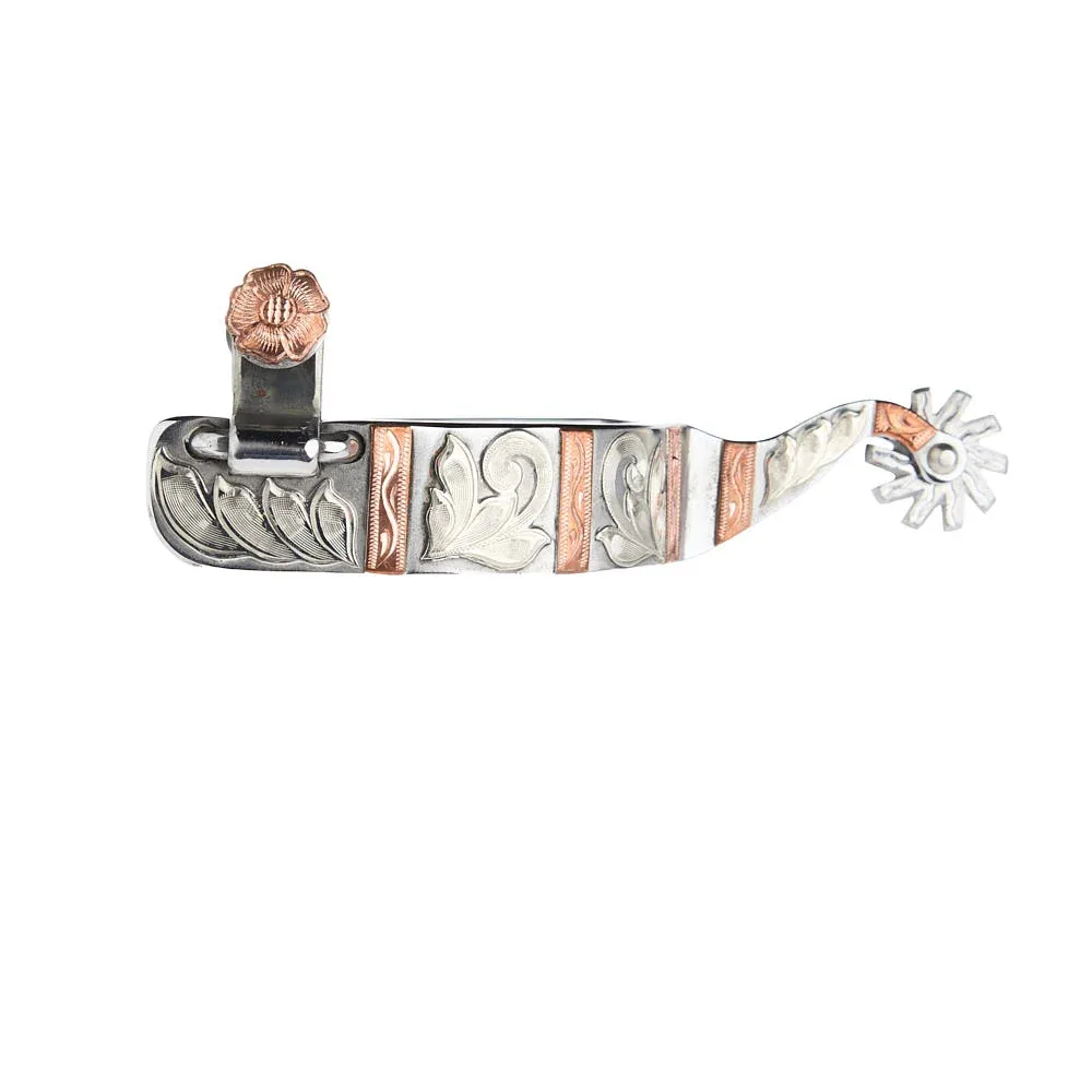 Palmer Bits Spurs 1in Silver Mounted Copper Spurs