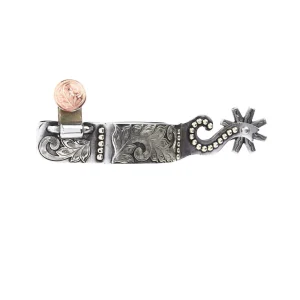 Palmer Bits Spurs 1in Silver Mounted Dots Western Spur