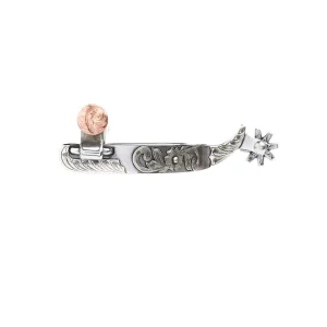 Palmer Bits Spurs 3/4in Silver Floral Western Spurs