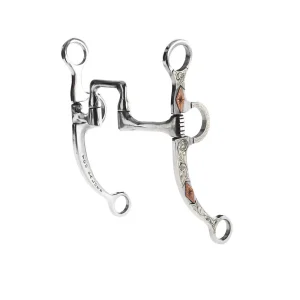 Palmer Bits Spurs Silver Engraved Square Hinge Port Straight Shank Bit