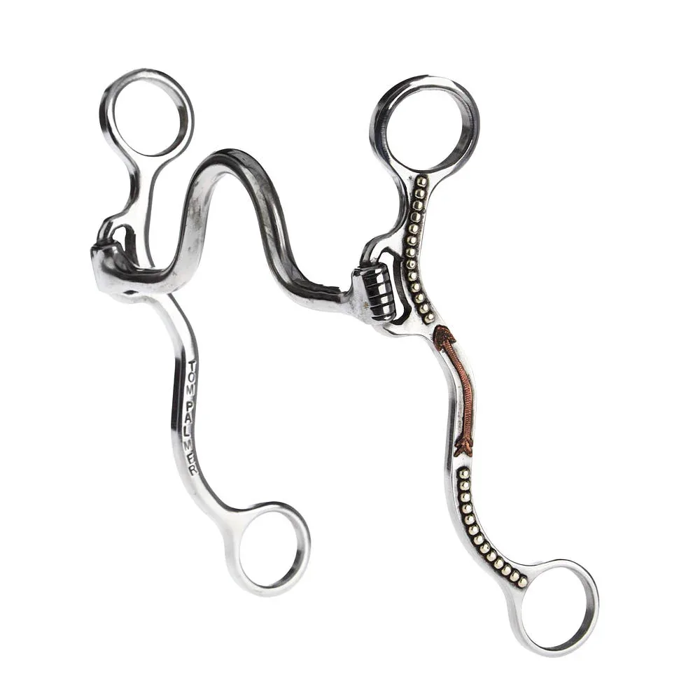 Palmer Bits Spurs Solid Medium Port Long Shank Bit with Arrow Accents