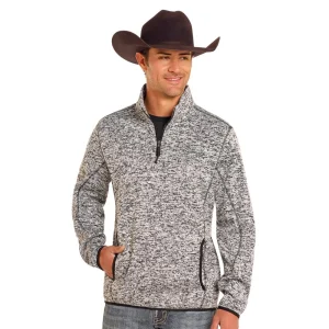 Panhandle Black Knit Melange Pullover