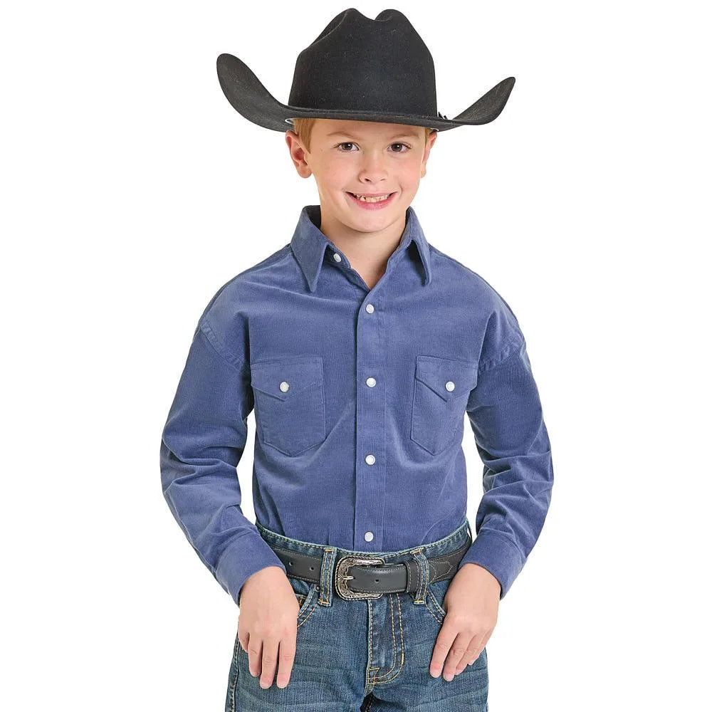 Panhandle Boy's Indigo Corduroy Shirt